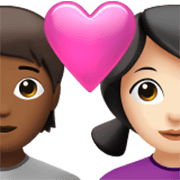 Couple Avec Cœur: Personne, Femme, Peau Mate, Peau Claire Apple iOS 17.4.