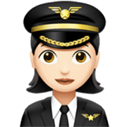 👩🏻‍✈️ Emoji Piloto Mujer: Tono De Piel Claro en Apple iOS 17.4.