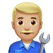 👨🏼‍🔧 Emoji Mecánico: Tono De Piel Claro Medio en Apple iOS 17.4.