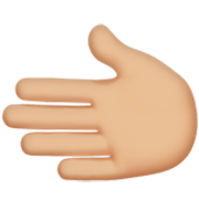 Emoji 🫲🏼 Mano Sinistra: Carnagione Abbastanza Chiara su Apple iOS 17.4.