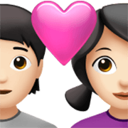 Emoji 🧑🏻‍❤️‍👩🏻 Coppia Con Cuore: persona, Donna, Carnagione Chiara su Apple iOS 17.4.