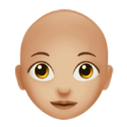 👩🏼‍🦲 Emoji Frau: mittelhelle Hautfarbe, Glatze Apple iOS 17.4.