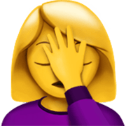 🤦‍♀️ Emoji sich an den Kopf fassende Frau Apple iOS 17.4.