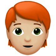 Persona: Tono De Piel Claro Medio, Pelo Pelirrojo Apple iOS 17.4.