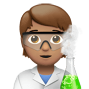 Emoji 🧑🏽‍🔬 Persona Che Lavora In Campo Scientifico: Carnagione Olivastra su Apple iOS 17.4.