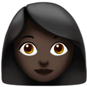 👩🏿 Emoji Mujer: Tono De Piel Oscuro en Apple iOS 17.4.