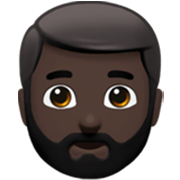🧔🏿‍♂️ Emoji Homem: Barba Pele Escura na Apple iOS 17.4.