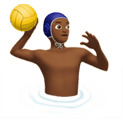 🤽🏾‍♂️ Emoji Wasserballspieler: mitteldunkle Hautfarbe Apple iOS 17.4.