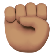 ✊🏽 Emoji Punho Levantado: Pele Morena na Apple iOS 17.4.
