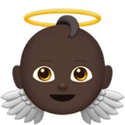 👼🏿 Emoji Bebé ángel: Tono De Piel Oscuro en Apple iOS 17.4.