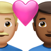 👨🏼‍❤️‍👨🏾 Emoji Pareja Enamorada - Hombre: Tono De Piel Claro Medio, Hombre: Tono De Piel Oscuro Medio en Apple iOS 17.4.