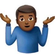🤷🏾‍♂️ Emoji schulterzuckender Mann: mitteldunkle Hautfarbe Apple iOS 17.4.