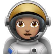 Émoji 👩🏽‍🚀 Astronaute Femme : Peau Légèrement Mate sur Apple iOS 17.4.