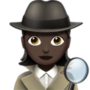 🕵🏿‍♀️ Emoji Detective Mujer: Tono De Piel Oscuro en Apple iOS 17.4.