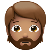 Émoji 🧔🏽 Homme Barbu : Peau Légèrement Mate sur Apple iOS 17.4.