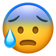 😰 Emoji besorgtes Gesicht mit Schweißtropfen Apple iOS 17.4.