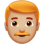 👨🏼‍🦰 Emoji Hombre: Tono De Piel Claro Medio Y Pelo Pelirrojo en Apple iOS 17.4.