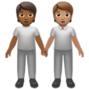 Deux Personnes Se Tenant La Main : Peau Mate Et Peau Légèrement Mate Apple iOS 17.4.