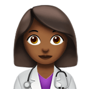 👩🏾‍⚕️ Emoji Profesional Sanitario Mujer: Tono De Piel Oscuro Medio en Apple iOS 17.4.