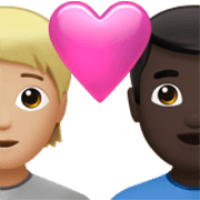 🧑🏼‍❤️‍👨🏿 Emoji Casal Apaixonado: Pessoa, Homem, Pele Morena Clara, Pele Escura na Apple iOS 17.4.