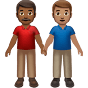 Emoji 👨🏾‍🤝‍👨🏽 Due Uomini Che Si Tengono Per Mano: Carnagione Abbastanza Scura E Carnagione Olivastra su Apple iOS 17.4.