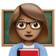 👩🏽‍🏫 Emoji Lehrerin: mittlere Hautfarbe Apple iOS 17.4.