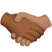 🫱🏾‍🫲🏽 Emoji Handschlag: mitteldunkle Hautfarbe, mittlere Hautfarbe Apple iOS 17.4.
