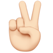 ✌🏻 Emoji Mano Con Señal De Victoria: Tono De Piel Claro en Apple iOS 17.4.