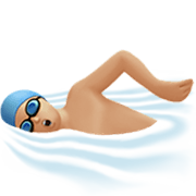 🏊🏼‍♂️ Emoji Homem Nadando: Pele Morena Clara na Apple iOS 17.4.