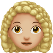 Emoji 👩🏼‍🦱 Donna: Carnagione Abbastanza Chiara E Capelli Ricci su Apple iOS 17.4.