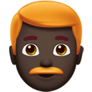 👨🏿‍🦰 Emoji Mann: dunkle Hautfarbe, rotes Haar Apple iOS 17.4.