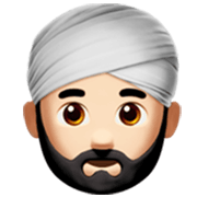 👳🏻‍♂️ Emoji Hombre Con Turbante: Tono De Piel Claro en Apple iOS 17.4.