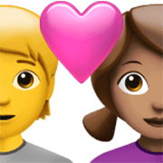 🧑‍❤️‍👩🏽 Emoji Casal Apaixonado: Pessoa, Mulher, Sem tom de pele, Pele Morena na Apple iOS 17.4.