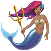 Emoji 🧜🏽‍♀️ Sirena Donna: Carnagione Olivastra su Apple iOS 17.4.
