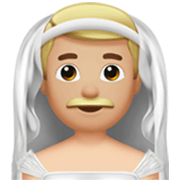 Emoji 👰🏼‍♂️ Sposo Con Velo: Carnagione Abbastanza Chiara su Apple iOS 17.4.
