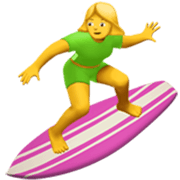 Émoji 🏄‍♀️ Surfeuse sur Apple iOS 17.4.