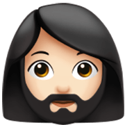 🧔🏻‍♀️ Emoji Frau: Bart helle Hautfarbe Apple iOS 17.4.