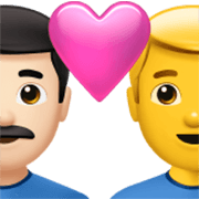 👨🏻‍❤️‍👨 Emoji Pareja Enamorada - Hombre: Tono De Piel Claro, Hombre en Apple iOS 17.4.