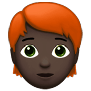 🧑🏿‍🦰 Emoji Pessoa: Pele Escura E Cabelo Vermelho na Apple iOS 17.4.