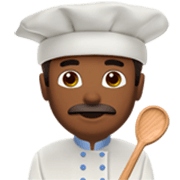 👨🏾‍🍳 Emoji Cocinero: Tono De Piel Oscuro Medio en Apple iOS 17.4.