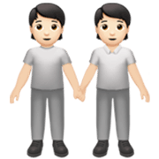 🧑🏻‍🤝‍🧑🏻 Emoji Dos Personas Dándose La Mano: Tono De Piel Claro en Apple iOS 17.4.
