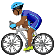 🚴🏾‍♂️ Emoji Hombre En Bicicleta: Tono De Piel Oscuro Medio en Apple iOS 17.4.