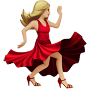 💃🏼 Emoji tanzende Frau: mittelhelle Hautfarbe Apple iOS 17.4.