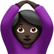 Frau mit Händen auf dem Kopf: dunkle Hautfarbe Apple iOS 17.4.