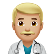 👨🏼‍⚕️ Emoji Arzt: mittelhelle Hautfarbe Apple iOS 17.4.