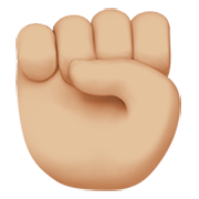 ✊🏼 Emoji Puño En Alto: Tono De Piel Claro Medio en Apple iOS 17.4.
