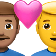👨🏽‍❤️‍👨 Emoji Pareja Enamorada - Hombre: Tono De Piel Medio, Hombre en Apple iOS 17.4.