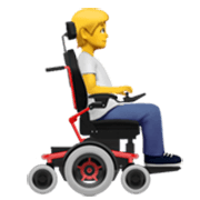 Personne en fauteuil roulant motorisé face à la droite Apple iOS 17.4.