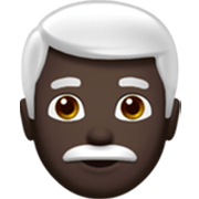 Emoji 👨🏿‍🦳 Uomo: Carnagione Scura E Capelli Bianchi su Apple iOS 17.4.