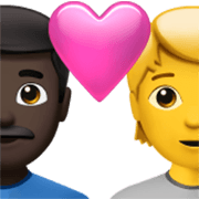 Emoji 👨🏿‍❤️‍🧑 Coppia Con Cuore: uomo, persona, Carnagione Scura, Nessun tono della pelle su Apple iOS 17.4.